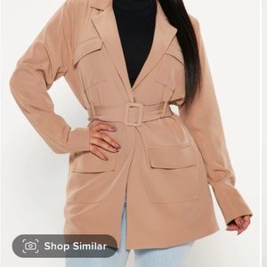 Fashion Nova Jaclyn Blazer Jacket - Taupe